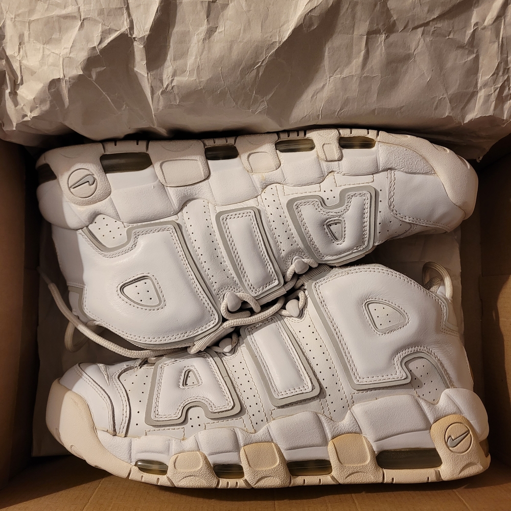 Nike Kids White High-Top Sneakers with Cream Accents